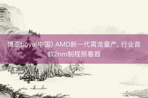 博亚boya(中国) AMD新一代霄龙量产， 行业首款2nm制程照看器