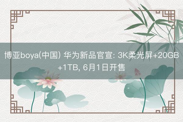 博亚boya(中国) 华为新品官宣: 3K柔光屏+20GB+1TB， 6月1日开售