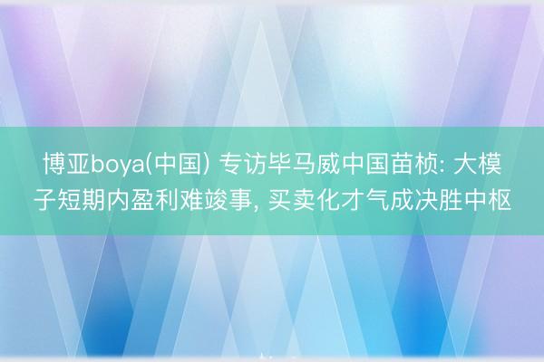 博亚boya(中国) 专访毕马威中国苗桢: 大模子短期内盈利难竣事， 买卖化才气成决胜中枢