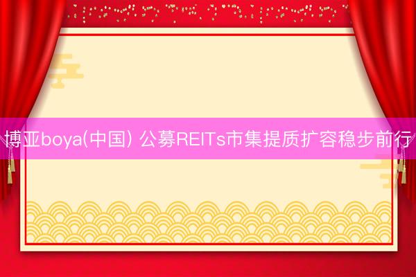 博亚boya(中国) 公募REITs市集提质扩容稳步前行