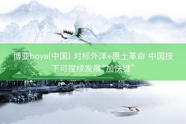 博亚boya(中国) 对标外洋+原土革命 中国按下可捏续发展“加快键”