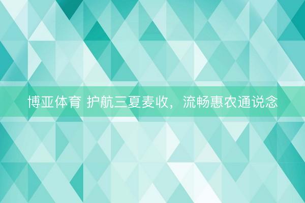 博亚体育 护航三夏麦收，流畅惠农通说念