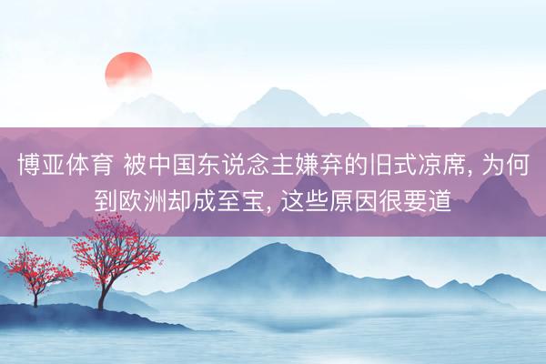 博亚体育 被中国东说念主嫌弃的旧式凉席， 为何到欧洲却成至宝， 这些原因很要道