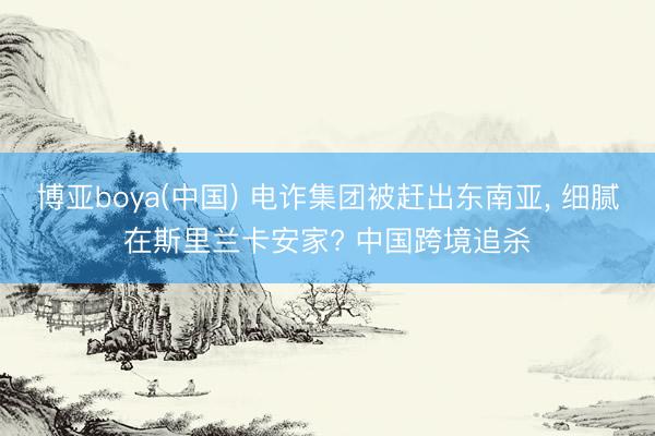 博亚boya(中国) 电诈集团被赶出东南亚, 细腻在斯里兰卡安家? 中国跨境追杀