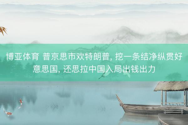 博亚体育 普京思市欢特朗普， 挖一条结净纵贯好意思国， 还思拉中国入局出钱出力