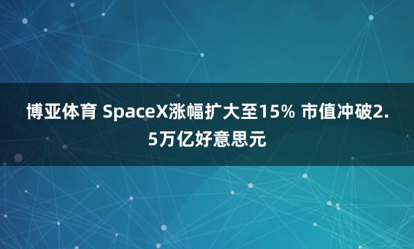 博亚体育 SpaceX涨幅扩大至15% 市值冲破2.5万亿好意思元